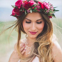 Load image into Gallery viewer, mudgee floristMudgee Monkey is a local based florist in the Mudgee Area. Pictured is berry floral flower crown local native Mudgee flowers.